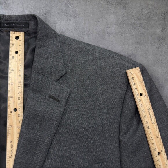 $395 RALPH LAUREN Mens Blazer 44S WOOL Gray Sport Coat Two Button Suit Jacket - Picture 9 of 15